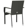vidaXL Garden Chairs with Cushions 2 pcs Poly Rattan Black