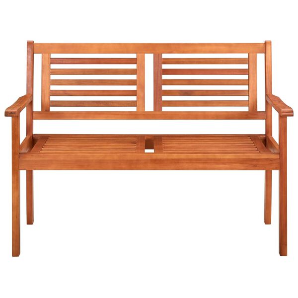vidaXL 2-Seater Garden Bench with Cushion 120 cm Solid Eucalyptus Wood