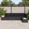 vidaXL Garden Sofa Set with Cushion 6 pcs Black Poly Rattan