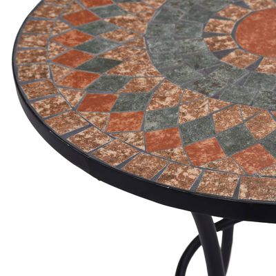 vidaXL Mosaic Bistro Table Orange/Grey 60cm Ceramic