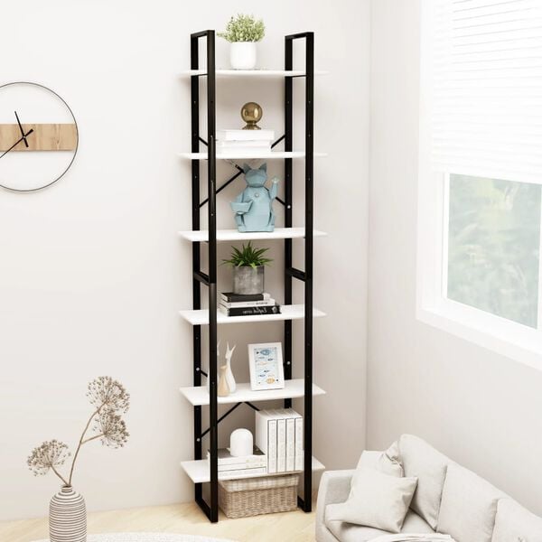 vidaXL Storage Shelf White 60x30x210 cm Solid Wood Pine