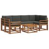 vidaXL Outdoor Sofa Set 7 pcs Natural and Anthracite