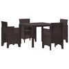 vidaXL Garden Dining Set 5 pcs Brown Polypropylene