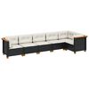 vidaXL 6 Piece Garden Sofa Set with Cushions Black Poly Rattan