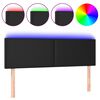 vidaXL LED Headboard Black 144 cm Faux Leather