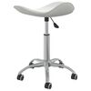 vidaXL Salon Spa Stool White Faux Leather