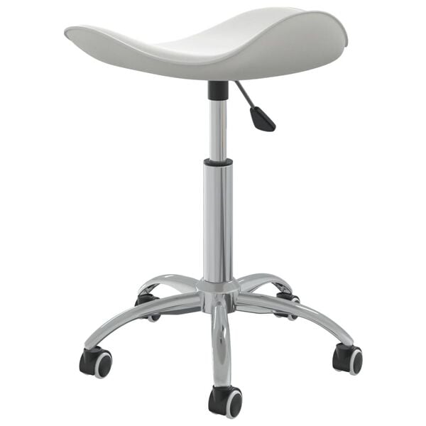 vidaXL Salon Spa Stool White Faux Leather