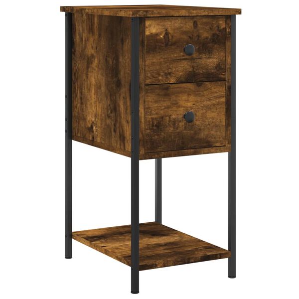 vidaXL Bedside Cabinets 2 pcs Smoked Oak 32x42x70 cm Engineered Wood