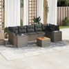 vidaXL 8 Piece Garden Sofa Set with Cushions Grey Poly Rattan