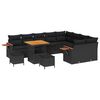 vidaXL Garden Sofa Set 12 pcs Black Poly Rattan
