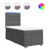 vidaXL Box Spring Bed with Mattress Dark Grey King Single Fabric