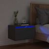 vidaXL Wall-mounted Bedside Cabinet with LED Lights Black