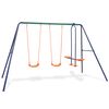 vidaXL Swing Set | Blue | Steel and Plastic | Ages 3-10 | Durable | Swing Set