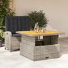 vidaXL 2 Piece Garden Dining Set with Cushions Grey Poly Rattan