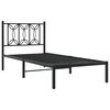 vidaXL Metal Bed Frame without Mattress with Headboard Black 90x190cm