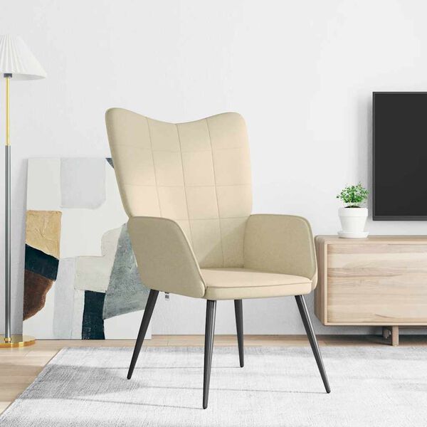 vidaXL Relaxing Chair Cream Fabric