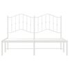 vidaXL Metal Bed Frame without Mattress with Headboard White 150x200cm