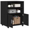 vidaXL Cabinet with Shelf with Wheel Black Oak 60 x 48 x 74.5 cm