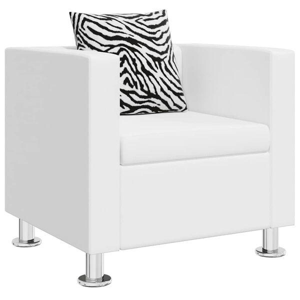 vidaXL Armchair White Faux Leather