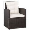 vidaXL 5 Piece Garden Lounge Set with Cushions Poly Rattan Brown