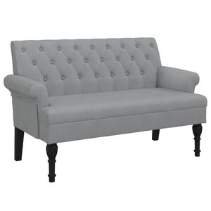 vidaXL Bench with Backrest Light Grey 120x62x75.5 cm Fabric