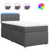 vidaXL Box Spring Bed with Mattress Dark Grey King Single Fabric