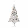 vidaXL Artificial Pre-lit Christmas Tree with Ball Set Silver 240 cm PET