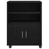 vidaXL Cabinet with Shelf with Wheel Black Oak 60 x 48 x 74.5 cm