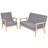 vidaXL Sofa Set 2 Pieces Fabric Light Grey