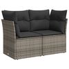 vidaXL 9 Piece Garden Sofa Set with Cushions Grey Poly Rattan