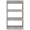 vidaXL Book Cabinet/Room Divider Concrete Grey 60x30x103 cm Engineered Wood