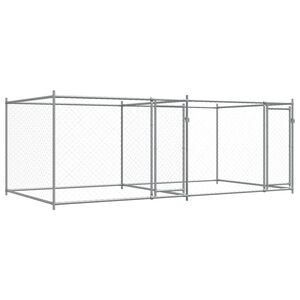 vidaXL Dog Cage with Doors Grey 4x2x1.5 m Galvanised Steel