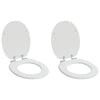 vidaXL Soft-Close Toilet Seat 2 pcs White 44 x 38 cm MDF board