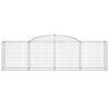 vidaXL Arched Gabion Baskets 6 pcs 300x50x80/100 cm Galvanised Iron