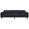 vidaXL Velvet Sofa with Cushion Black 208 cm Velvet