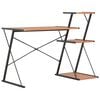 vidaXL Desk | Black and Brown