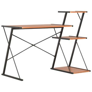 vidaXL Desk | Black and Brown