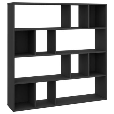 vidaXL Room Divider/Book Cabinet Black 110x24x110 cm Engineered Wood
