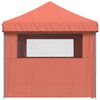 vidaXL Foldable Party Tent Pop-Up with 4 Sidewalls Terracotta