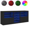 vidaXL Sideboard with LED Lights Black 181.5x37x67 cm
