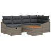 vidaXL Garden Sofa Set with Cushion 7 pcs Grey Poly Rattan