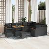 vidaXL Garden Sofa Set 12 pcs Black Poly Rattan