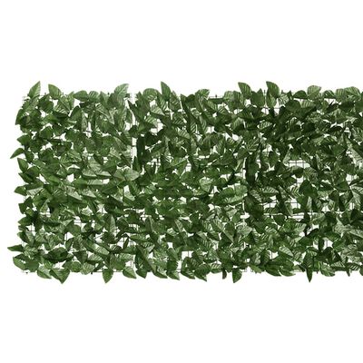 vidaXL Balcony Screen with Dark Green Leaves 400x75 cm