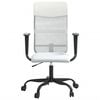 vidaXL Office Chair Height Adjustable White Mesh Fabric and Faux Leather