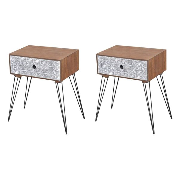 vidaXL Nightstands with Drawer 2 pcs Brown