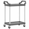 vidaXL 2-Tier Trolley Grey 81x41x92 cm Aluminium