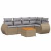 vidaXL 6 Piece Garden Sofa Set with Cushions Beige Poly Rattan