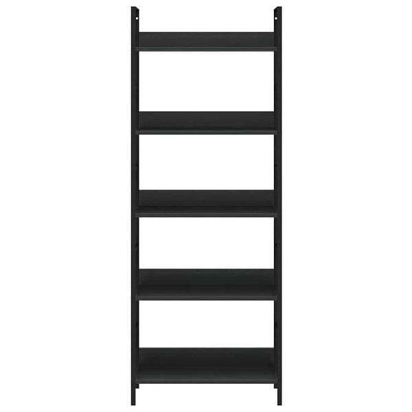 vidaXL 5-Layer Book Shelf Black 60x27.6x158.5 cm Engineered Wood