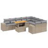 vidaXL 10 Piece Garden Sofa Set with Cushions Beige Poly Rattan