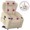 vidaXL Stand up Massage Recliner Chair Cream Fabric